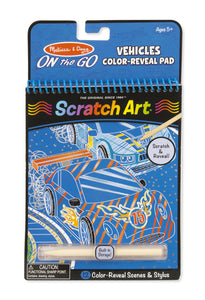 On the Go Scratch Art: Color-Reveal Pad - Vehicles [Home Decor]- Olde Church Emporium