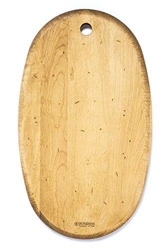 J.K. Adams 14-Inch-by-8-1/2-Inch Maple Wood Artisan Cutting Board, Oval-Shaped Made in USA - Olde Church Emporium
