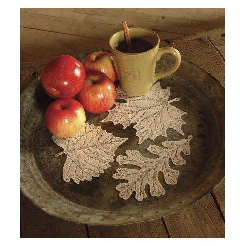 Heritage Lace 'Foliage Two 8-Inch and One 6-Inch Accent, Ecru, Set of 3 Made in USA - Olde Church Emporium