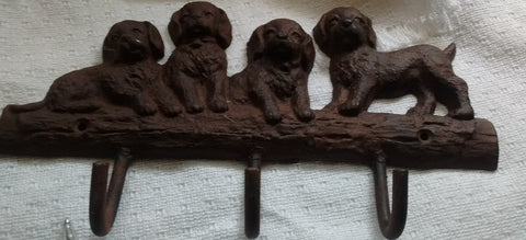 Cast Iron  - Cast Iron Key Rack - Puppies - Olde Church Emporium