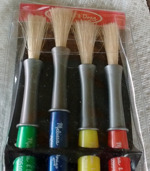 Melissa and Doug Kids Large Paint Brush Set Easy Grip Ages 3 and UP - Olde Church Emporium