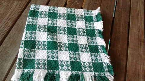Homespun Green and White Tavern Check Napkins 18 Inch Square Made in USA