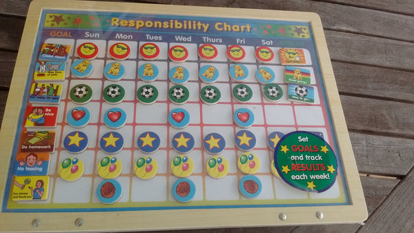Melissa & Doug Deluxe Wooden Magnetic Responsibility Chart 000772037891  2 Styles 90 Magnets or 133 Magnets