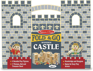 Melissa and Doug Fold & Go Wooden Castle 9 wooden play items Age 3+Item # 3702