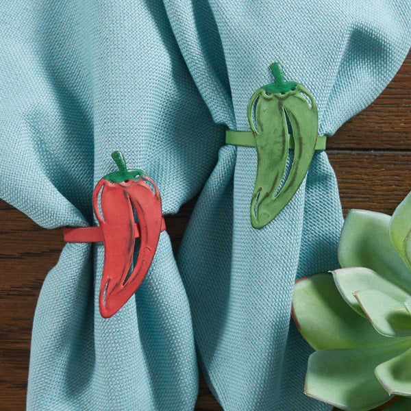 Park Designs Chili Pepper Green Napkin Rings