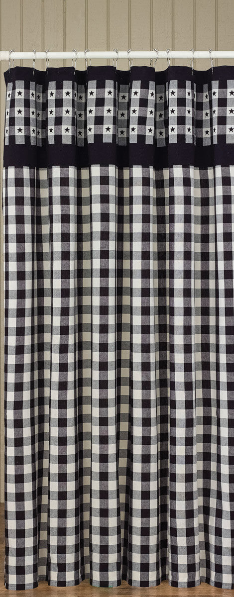 Park Checkerboard Star Shower Curtain 72 x 72 Inches