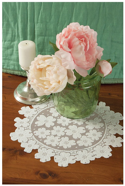 Heritage Lace - Dogwood Collection Curtains, Doilies, Runners, Table Toppers - Olde Church Emporium
