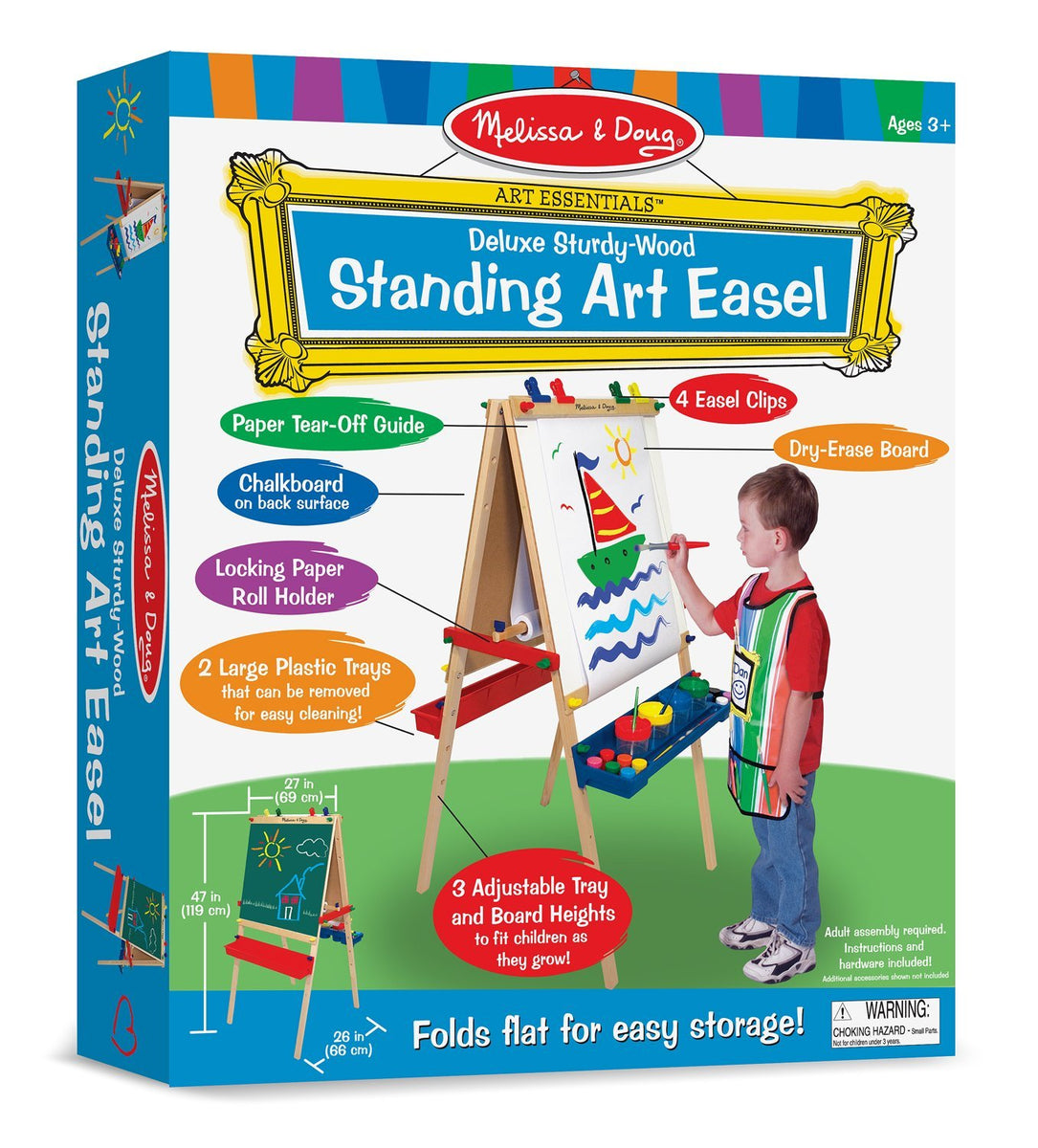 Melissa & Doug Deluxe Standing Art Easel - Dry-erase Board, Chalkboard, Paper  Roller : Target