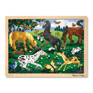 Melissa & Doug 48-pc. Frolicking Horses Wooden Jigsaw Puzzle Ages 4+ - Olde Church Emporium
