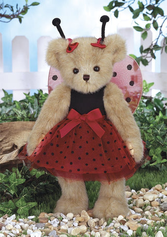 Bearington - Laura B. Lucky Teddy Bear Stuffed Animal Toy for Valentines 14 Inches - Olde Church Emporium