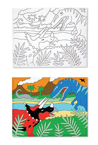 Melissa & Doug Canvas Creations Dinosaurs Paint Kit Ages 6+ #4793