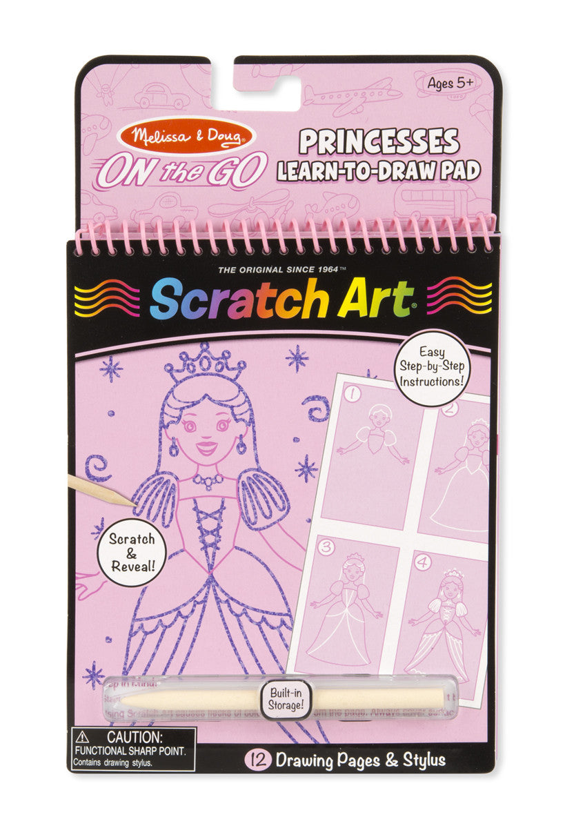 On the Go Scratch Art: Learn-to-Draw Pad - Princesses [Home Decor]- Olde Church Emporium