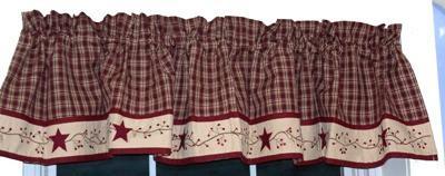 Cambridge wine Starberry Vine Collection - Lined Valances, Tiers, Panels, Prairies, and More - Olde Church Emporium