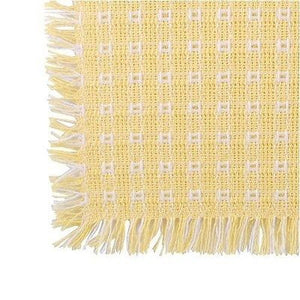 Homespun Tablecloth - Buttercup and White - Tablecloths, Napkins, Runners, Placemats - Made in USA [Home Decor]- Olde Church Emporium