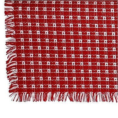 Homespun Tablecloth - Red and White - Tablecloths, Napkins, Runners, Placemats - Made in USA [Home Decor]- Olde Church Emporium