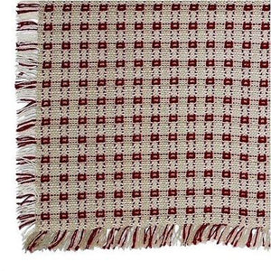 Homespun Tablecloth - Stone and Cranberry - Tablecloths, Napkins, Runners, Placemats- Made in USA [Home Decor]- Olde Church Emporium