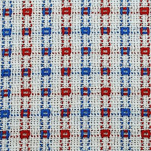 Homespun Tablecloth - White with Red and Blue - Tablecloths, Napkins, Runners, Placemats - Made in USA [Home Decor]- Olde Church Emporium