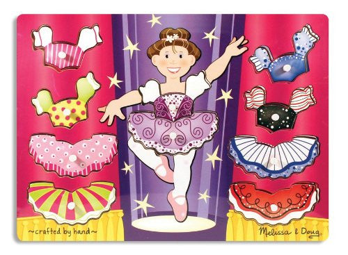 Melissa Doug Ballerina Dress Up Mix n Match Wooden Peg Puzzle