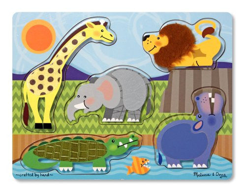 Melissa & Doug Zoo Animals Touch and Feel Puzzle [Toy] [Home Decor]- Olde Church Emporium