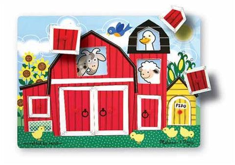 Melissa & Doug Farm Peek A Boo Peg Puzzle [Toy] - Olde Church Emporium