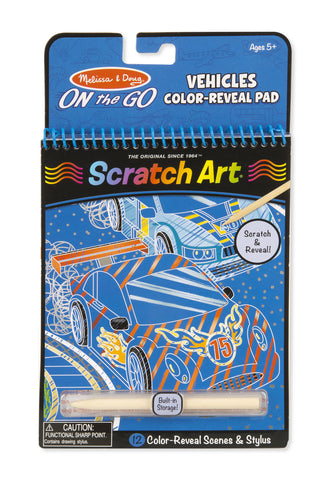 On the Go Scratch Art: Color-Reveal Pad - Vehicles [Home Decor]- Olde Church Emporium