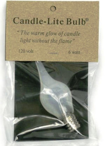 Candlelite 6 watt Candelabra base Silicone wrapped light bulbs - small or large size bulb - Olde Church Emporium
