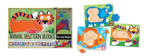 Melissa & Doug - Animal Pattern Blocks Set With 5 Double-Sided Wooden Boards and 47 Multi-Shaped Blocks [Home Decor]- Olde Church Emporium