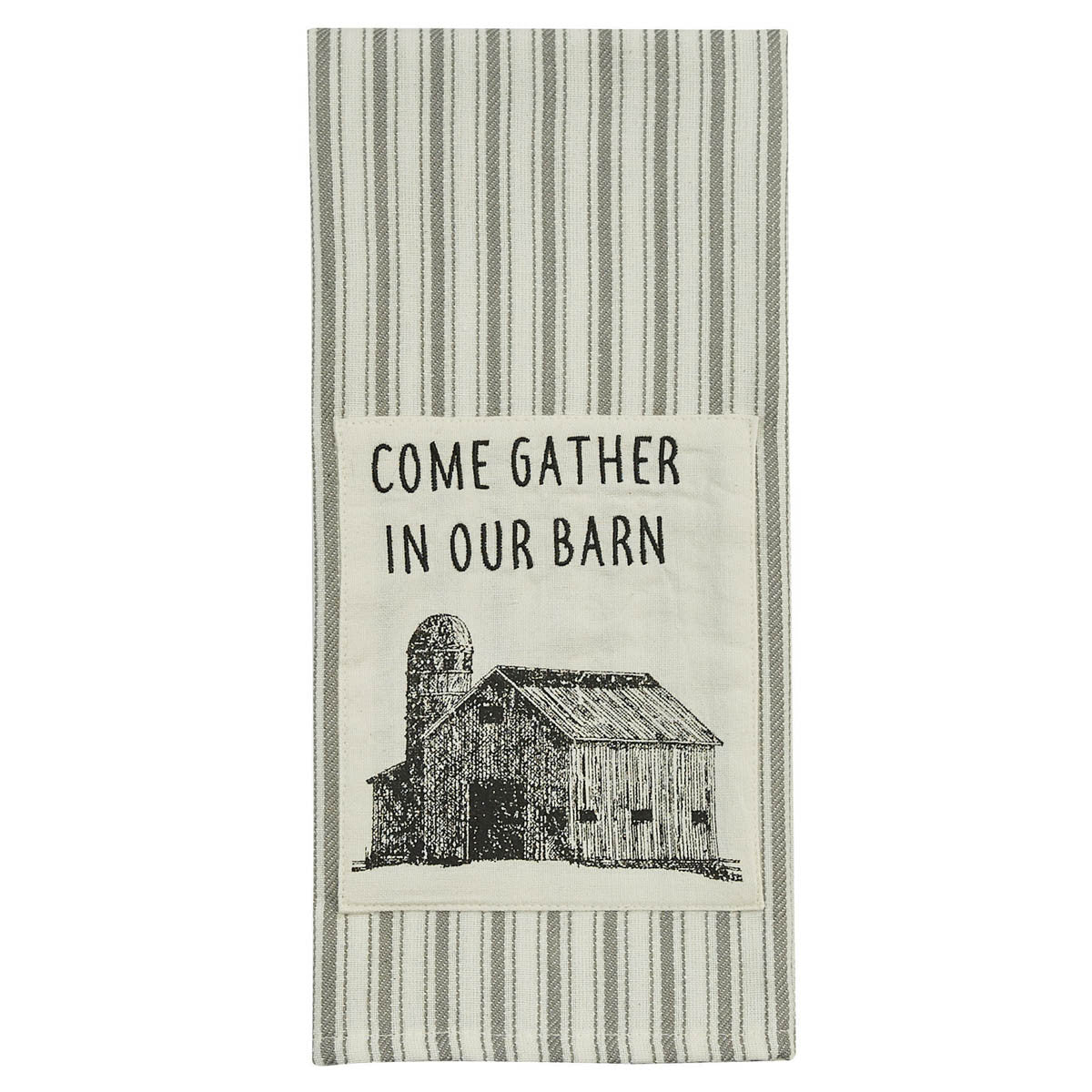 Park Designs - Come Gather Printed and Embroidered Dish Towel 100% Cotton 18 x 28 Inches