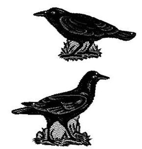 Heritage Lace Halloween 2 Ravens Crows Decorative Window Accents Made in USA - Olde Church Emporium