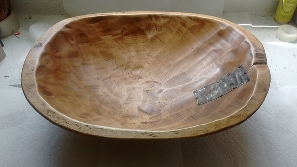 Rustic Primitive Hand Made Signed Wooden Bowls in Round Style Rectangular Style - Olde Church Emporium