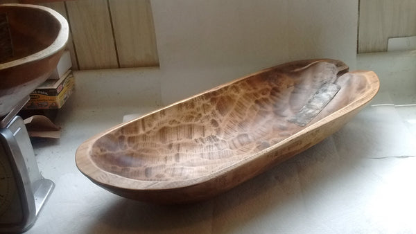 Rustic Primitive Hand Made Signed Wooden Bowls in Round Style Rectangular Style - Olde Church Emporium