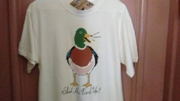 Hatley Shut the Duck Up T Shirt 2 Sizes Medium, Large Cream Color Unisex - Olde Church Emporium
