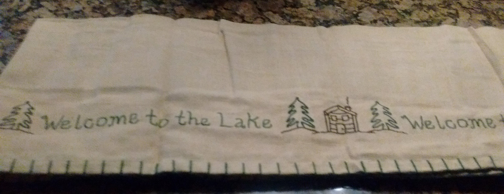 Park Designs - Welcome to the Lake Appliqued Lined Valances 60 x 14 Inches - Olde Church Emporium