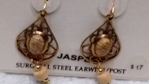 Silver Forest Hand Crafted Earrings Made in USA - Jasper - Olde Church Emporium