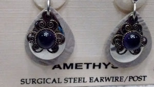 Silver Forest Hand Crafted Earrings Made in USA - Amethyst - Olde Church Emporium