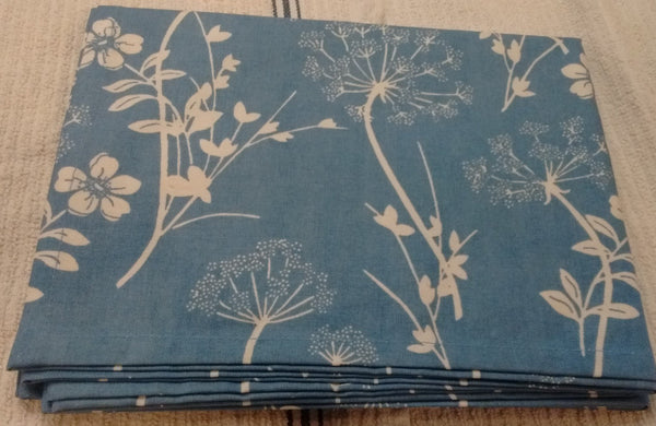 Park Design - Queen Anne's Lace Blue Valance, 72 x 14 Inches Hand Printed Design - Olde Church Emporium