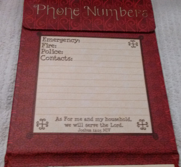 Legacy Bless This Home Fridgemate Magnetic Phone List with Tabbed Sections - Olde Church Emporium