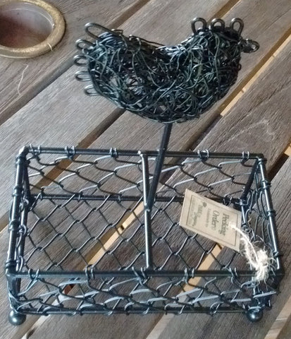 Park Designs Pecking Order  Salt and Pepper Caddy - Black Metal - Olde Church Emporium