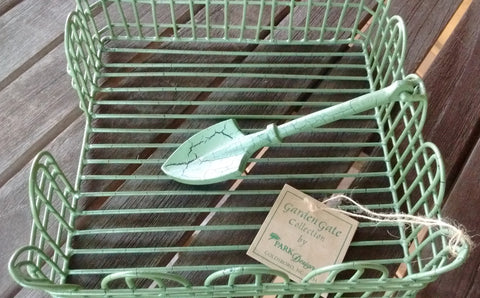 Park Designs Garden Spade Luncheon Napkin Holder - Green Metal Crackled - Olde Church Emporium
