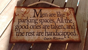Wooden Sign Humor, Proverbs, Joan Rivers Made in USA