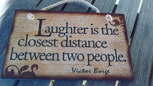 Wooden Sign Humor, Proverbs, Victor Borge Made in USA