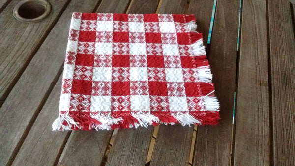 Homespun Red and White Tavern Check Napkins 18 Inch Square Made in USA