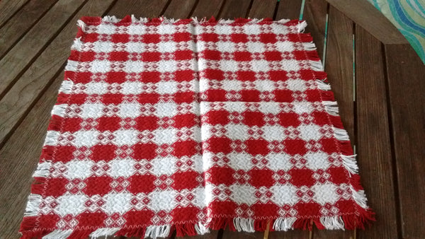 Homespun Red and White Tavern Check Napkins 18 Inch Square Made in USA
