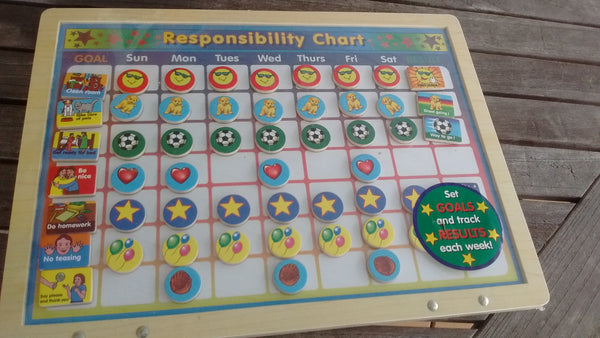 Melissa & Doug Deluxe Wooden Magnetic Responsibility Chart 000772037891  2 Styles 90 Magnets or 133 Magnets