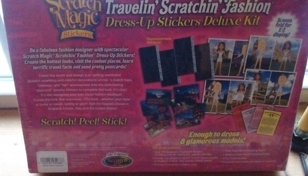 Melissa and Doug Scratch Magic Travelin' Scratchin' Fashion Dress Up Stickers Deluxe Kit Ages 5+