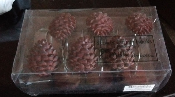 Park Designs - Pine Cone Curtain Hooks 2 Styles Shower and Window