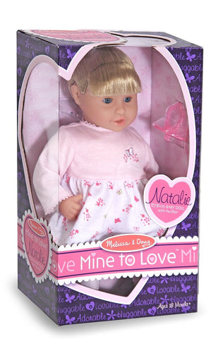 Melissa & Doug - Mine to Love Natalie 12-Inch Soft Body Baby Doll With Hair and Outfit [Home Decor]- Olde Church Emporium