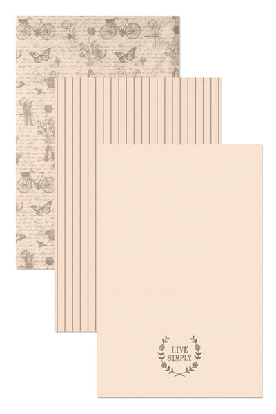Heritage Lace - Nature's Script Collection - Apron and Tea Towels in Cream Color - Olde Church Emporium
