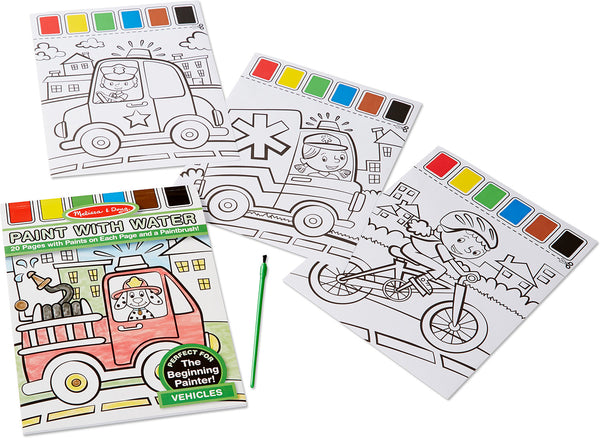 Paint with Water Blue, Pink, Vehicles Melissa and Doug Ages 3+ 3 Styles #3763