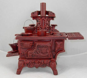 Cast Iron  -  Reproduction Decorative Collectible Old Style Cooking Stove - 2 Colors - Olde Church Emporium